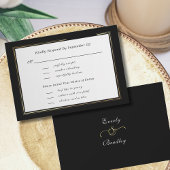 Elegante zwart wit gouden menu selectie RSVP