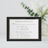 Elegante zwart wit gouden menu selectie RSVP (Staand voorkant)