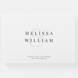 Elegante zwart-wit grijze Ampersand bruiloft Gastenboek