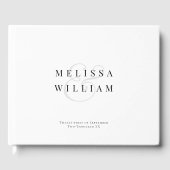 Elegante zwart-wit grijze Ampersand bruiloft Gastenboek (Voorkant)