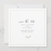 Elegante zwart-wit groen bruiloft save the date (Voorkant)