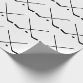 Elegante zwart-wit Hockey Sticks en Puck Cadeaupapier (Hoek)