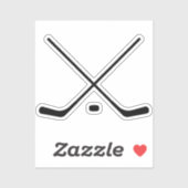 Elegante zwart-wit Hockey Sticks en Puck Sticker (Vel)