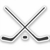 Elegante zwart-wit Hockey Sticks en Puck Sticker (Voorkant)