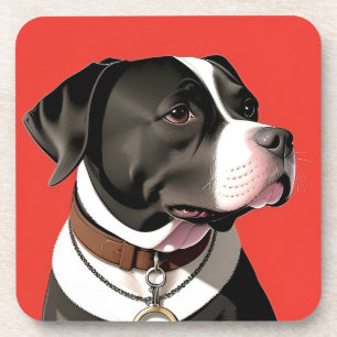 Elegante Zwart-Wit Hondenportret Huisaccent 🐾 Bier Onderzetter