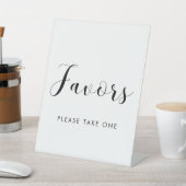 Elegante zwart-wit huwelijksgunsten reclamebord met voetstuk (Insitu)