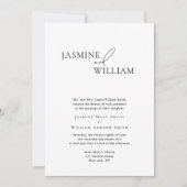 Elegante zwart-wit huwelijksuitnodiging Modern Kaart (Voorkant)