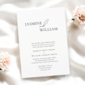 Elegante zwart-wit huwelijksuitnodiging Modern Kaart