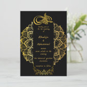 ELEGANTE zwart-wit ISLAMITISCHE BRUILOFT Kaart (Staand voorkant)