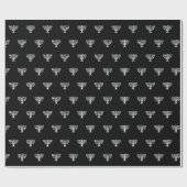 Elegante zwart-wit Joodse menorah Chanoeka Cadeaupapier (Vlak)