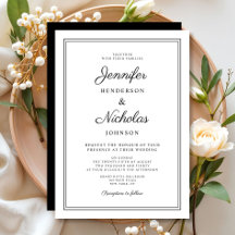 Elegante zwart-wit kalligrafie bruiloft