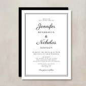 Elegante zwart-wit kalligrafie bruiloft kaart