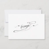 Elegante zwart-wit kalligrafie bruiloft RSVP (Voorkant)