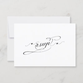Elegante zwart-wit kalligrafie bruiloft RSVP