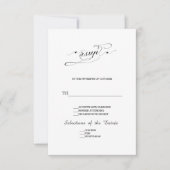 Elegante zwart-wit kalligrafie bruiloft RSVP (Voorkant)