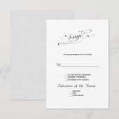 Elegante zwart-wit kalligrafie bruiloft RSVP (Voorkant / Achterkant)