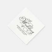 Elegante zwart-wit kalligrafie bruiloft servet (Hoek)