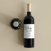 Elegante zwart-wit kalligrafie bruiloft wijn etiket