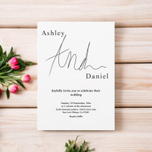 Elegante zwart-wit kalligrafie eenvoudige bruiloft