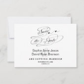 Elegante zwart-wit kalligrafie Save The Date (Voorkant)