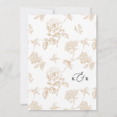 Elegante zwart-wit kalligrafie script bruiloft kaart (Achterkant)