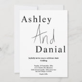 Elegante zwart-wit kalligrafie script bruiloft kaart (Voorkant)