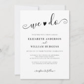 Elegante zwart-wit kalligrafie We Do Wedding Kaart (Voorkant)