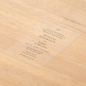 Elegante zwart-wit klassieke bruiloft acryl uitnodigingen (Laagn)