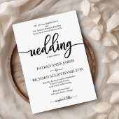 Elegante zwart-wit klassieke bruiloft kaart