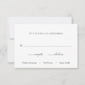 Elegante zwart-wit klassieke bruiloft RSVP kaartje (Achterkant)