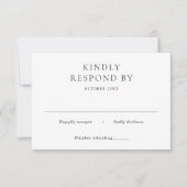 Elegante zwart-wit klassieke bruiloft RSVP kaartje (Voorkant)