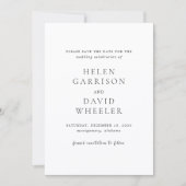 Elegante Zwart-Wit Klassieke Bruiloft Save The Date (Voorkant)