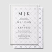 Elegante zwart-wit klassieke bruiloft vellum uitnodigingen (Offset (Uitnodiging))