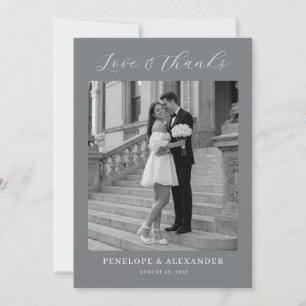 Elegante zwart-wit klassieke foto bedankkaart