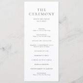 Elegante Zwart-Wit Klassieke Trouwdag Programmakaart (Voorkant)