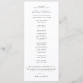 Elegante Zwart-Wit Klassieke Trouwdag Programmakaart (Achterkant)