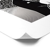 Elegante zwart-wit liefdevolle paar omarmen poster (Hoek)