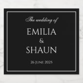 Elegante zwart-wit likeur Labels Likeurfles Etiket (Enkel label)