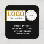 Elegante Zwart Wit Logo QR Code Scan Website Vierkante Visitekaartje (Voorkant)