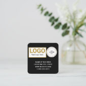 Elegante Zwart Wit Logo QR Code Scan Website Vierkante Visitekaartje (Staand voorkant)