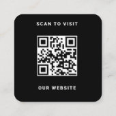 Elegante Zwart Wit Logo QR Code Scan Website Vierkante Visitekaartje (Achterkant)