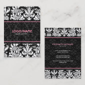Elegante zwart & wit look  bloemendamast visitekaartje (Voorkant / Achterkant)