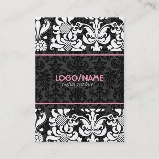 Elegante zwart & wit look  bloemendamast visitekaartje (Voorkant)