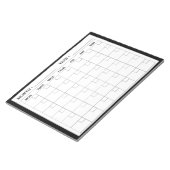 Elegante zwart-wit maandelijkse agenda planner notitieblok (Schuin)