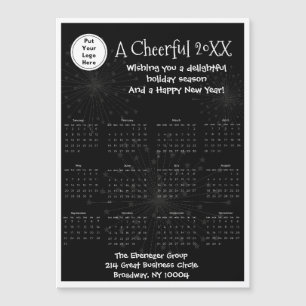 Elegante zwart-wit magnetische volledige jaarkalen