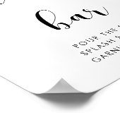 Elegante zwart-wit Mimosa bar bruiloft teken Poster (Hoek)