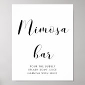 Elegante zwart-wit Mimosa bar bruiloft teken Poster (Voorkant)