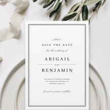Elegante zwart-wit minimalistische bewaar de datum