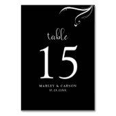 Elegante zwart-wit minimalistische bruiloft modern kaart (Voorkant)