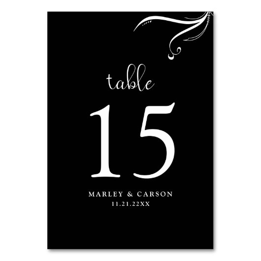 Elegante zwart-wit minimalistische bruiloft modern kaart (Voorkant)